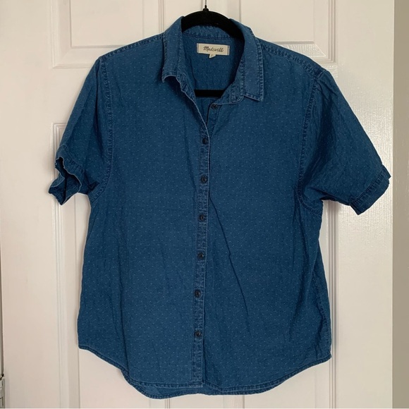 Madewell Blue Denim Short Sleeve Shirt - Picture 1 of 6